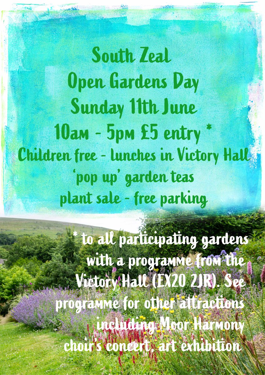 SZealOG's tweet photo. Despite today’s thunder, we’re beginning to get excited - 15 amazing gardens, one month to go. #dartmoor
#okehampton #chagford #devonopengardens #devongardens #devon #sticklepath #southzeal
#daysoutindevon #daysoutdevon #devondayout
#exeter #whatsonexeter #whatsondevon https://t.co/XsKxNBstJK