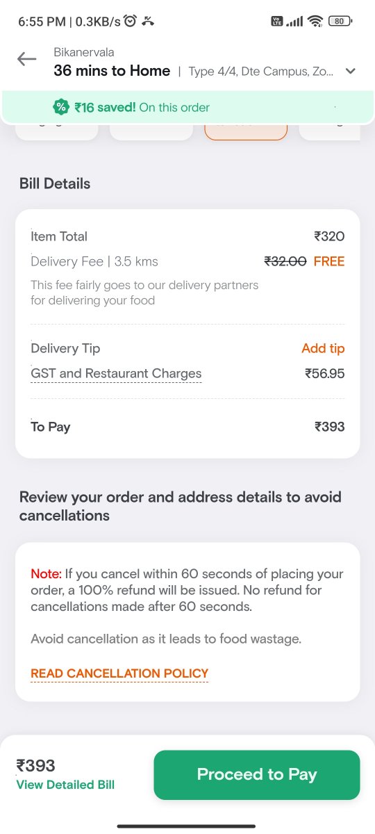 cavarun's tweet photo. @SwiggyCares 

@Swiggy 

The maths here seems fishy?

It this correct? 😂

Hurry up in addressing because I have to order. https://t.co/u5P7FZoraS
