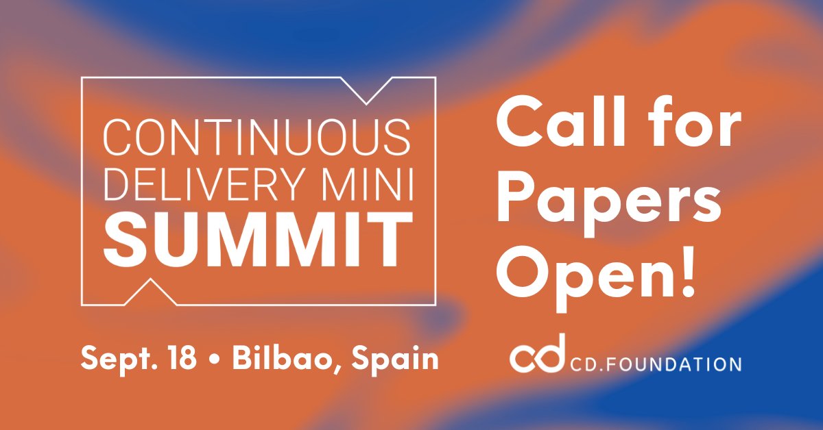 CDeliveryFdn's tweet photo. Couldn't make it to #cdCon + #GitOpsCon in Vancouver?
Our next event is in Bilbao, Spain (co-located with #OSSumit)! Submit your talk for the Continuous Delivery Mini Summit on September 18.
🎤 Propose a talk: https://t.co/BUSENWBQLw https://t.co/yD1nAJHMWy