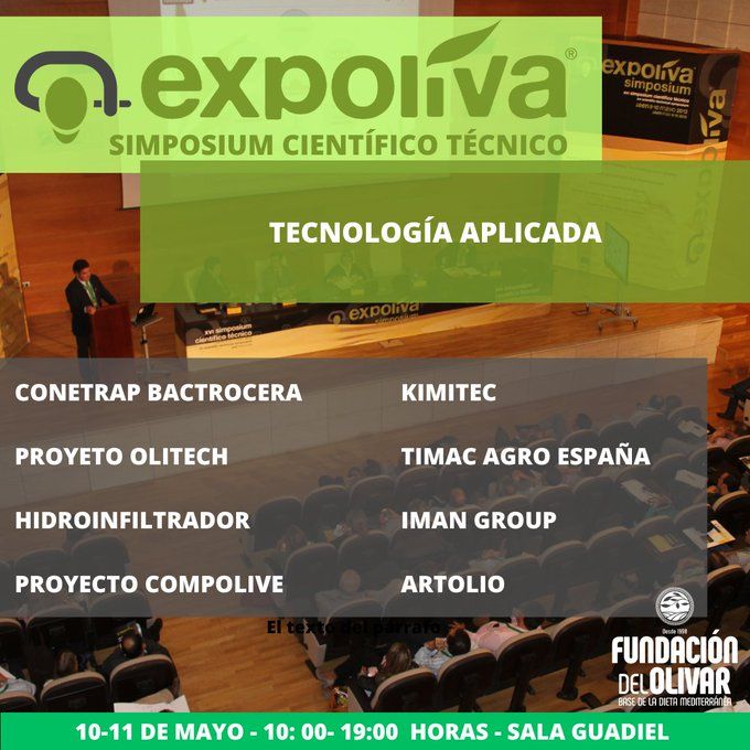 andaltec's tweet photo. #Expoliva23 I Presentación de resultados de #LifeComp0live
▶️ 10 de mayo
🕐13 horas📌Stand Universidad de Jaén
🕐18 horas📌#Simposium Foro Tecnología Aplicada EXPOLIVA
Inscripción gratuita👉https://t.co/QEk6UUyw5F https://t.co/2urPaKLqln