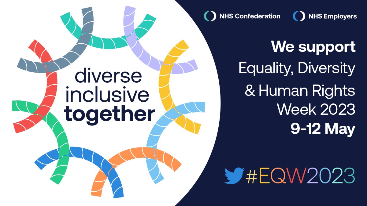 NHSEmployers's tweet photo. It's the start of #EQW2023 and this week @NHSE_Diversity will be sharing good practice on:

Tuesday - Inclusive recruitment
Wednesday - Psychological and physical safety of staff
Thursday - Pay gaps
Friday - Health inequalities 

Find out what's happening https://t.co/j8CM07P6lO https://t.co/Wdefw9fRtO