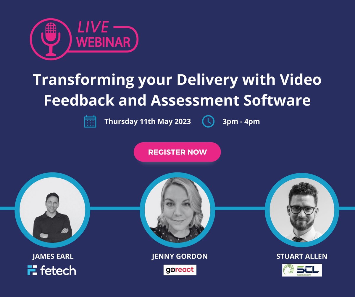 Happening Thursday! 

Don’t miss this webinar for Colleges and Training Providers with <a href="/FETech_/">FE Tech</a> and <a href="/SCLeducation/">scleducation</a> where you'll learn how to improve your delivery while remaining cost effective.  

Register here👇
bit.ly/3n1juJ2