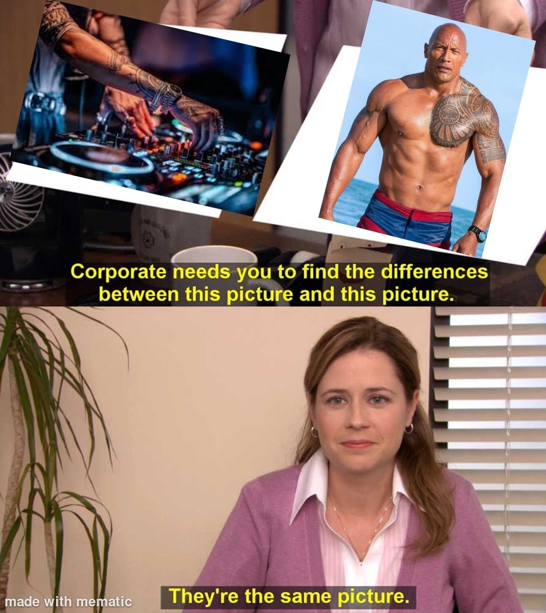 XDboychlapec's tweet image. Only 300IQ will understand
#meme
#samepicture 
#TheRock