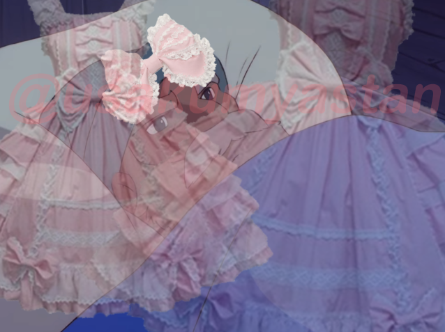 lolitas having a sleep paralysis demon, except it's That One Dress