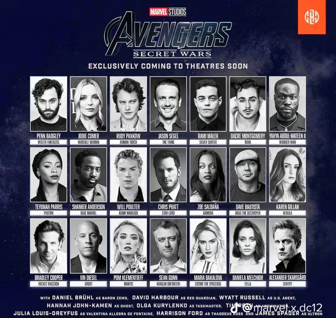 MathisMCU's tweet image. « Probable casting » pour Avengers Secret Wars 📝 

📆 Sortie prévu le 1er mai 2026 (US)