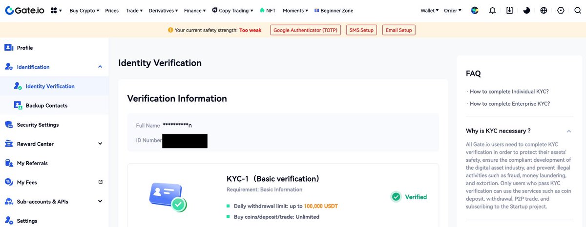 zachxbt's tweet photo. When stolen funds go to a crypto exchange people like to assume that there is a real person with a real identity tied to an account

To disprove this I was able to create an account on @gate_io and KYC as “Kim Jong-Un” with the email “notlazarus” and within minutes I was verified https://t.co/oCZLK4hBh9