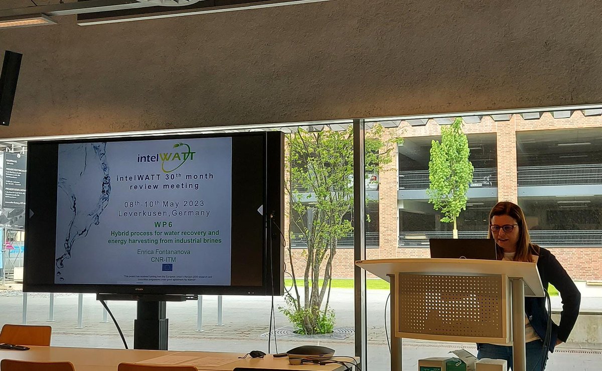 intelwatt's tweet photo. Hello from day 2 of intelWATT's 30th-month review meeting! We've had  fantastic speeches so far on WP5, WP6, and WP8. It's been an informative  and inspiring meeting, and we're excited to continue our collaboration  for freshwater preservation and resource recovery. #intelWATT 💧 https://t.co/Nge6LFVlO7