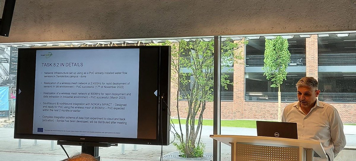 intelwatt's tweet photo. Hello from day 2 of intelWATT's 30th-month review meeting! We've had  fantastic speeches so far on WP5, WP6, and WP8. It's been an informative  and inspiring meeting, and we're excited to continue our collaboration  for freshwater preservation and resource recovery. #intelWATT 💧 https://t.co/Nge6LFVlO7