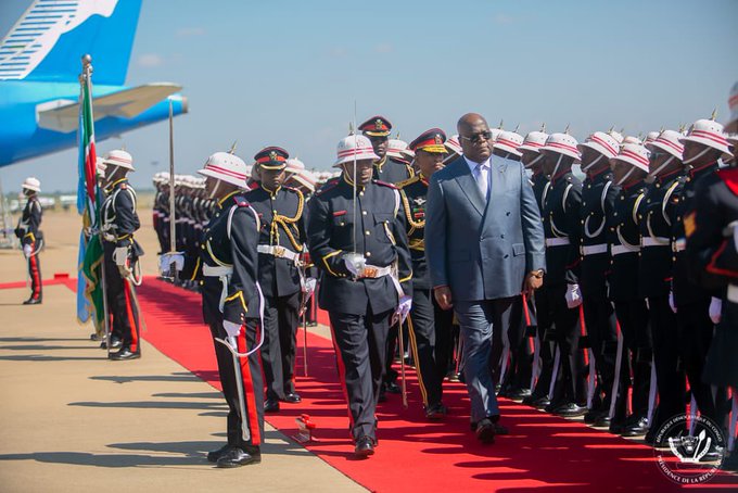Jeanclaudemuku5's tweet photo. #RDC 09.05.2023|#Gaborone
Le Chef de l’État, Félix Antoine Tshisekedi est arrivé, ce mardi, à Gaborone, capitale du Botswana, pour une visite d’État.

@Presidence_RDC https://t.co/Rnd88OBs10