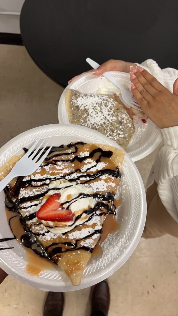 Huge shoutout to our admin for setting up Coco Crepes for Teacher Appreciation Week! Such a yummy start to our morning. <a href="/MsJasmineAli1/">Ms. Ali</a> couldn’t even wait to take a picture😂

 <a href="/PughRamsHISD/">Pugh Elementary</a> <a href="/MrsCMontoya/">Claudia Montoya-Barba</a> <a href="/AliciaLGray/">Alicia Gray</a> <a href="/AlmaJudyGuerra/">Alma Judy Guerra, M.Ed.</a>