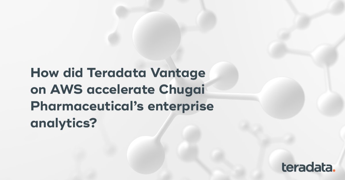 NMeddas's tweet image. With the highest market share for oncology and antibody drugs, Chugai is one of Japan’s leading pharmaceutical companies.   
Read our customer story to learn how #TeradataVantage helps Chugai leverage its real-world data to spark innovation in creation.  bit.ly/3VKzWKK