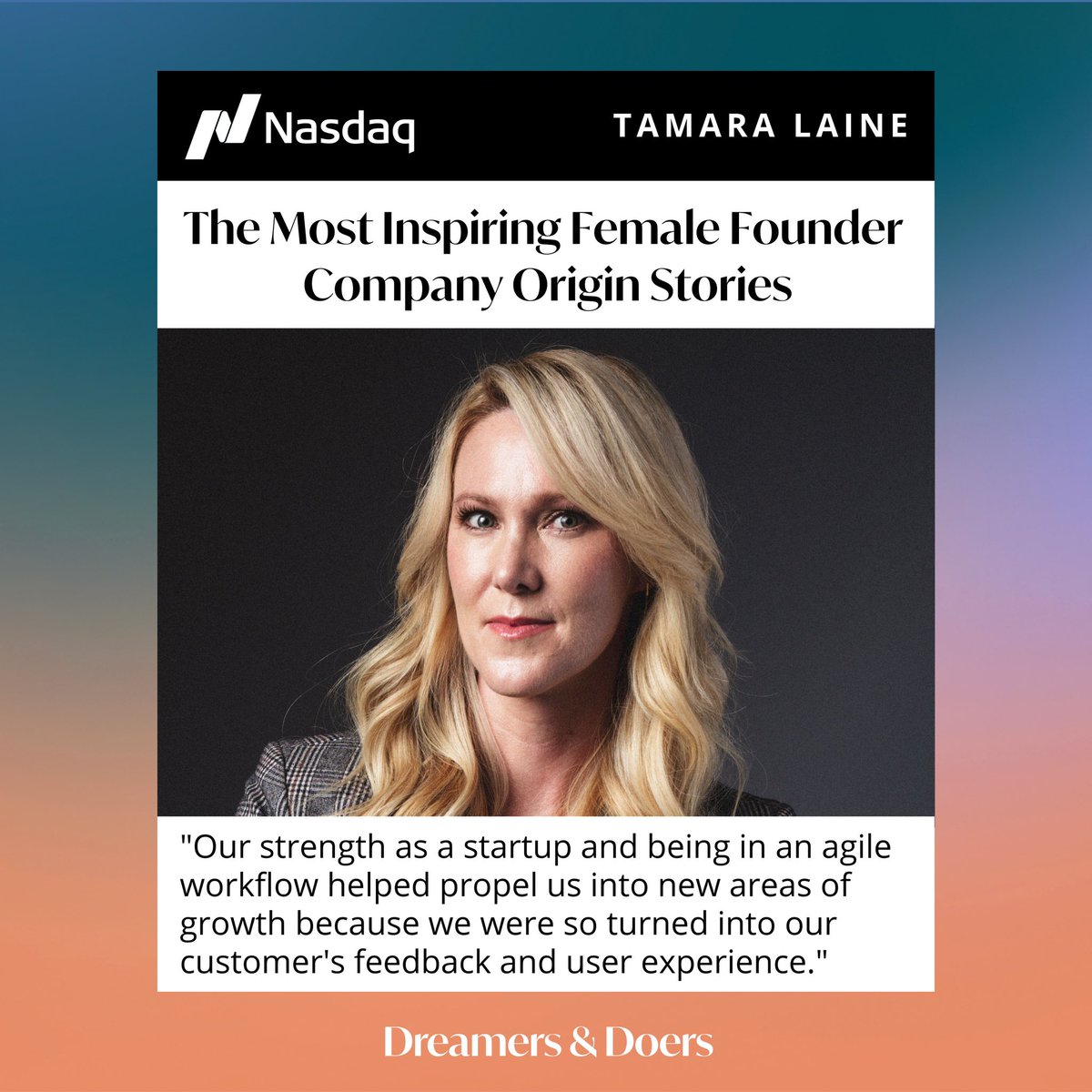 Take a moment to read these company founding stories that will make you believe anything is possible. I'm honored to be included with such an incredible group of leaders building extraordinary organizations.

nasdaq.com/articles/compa…