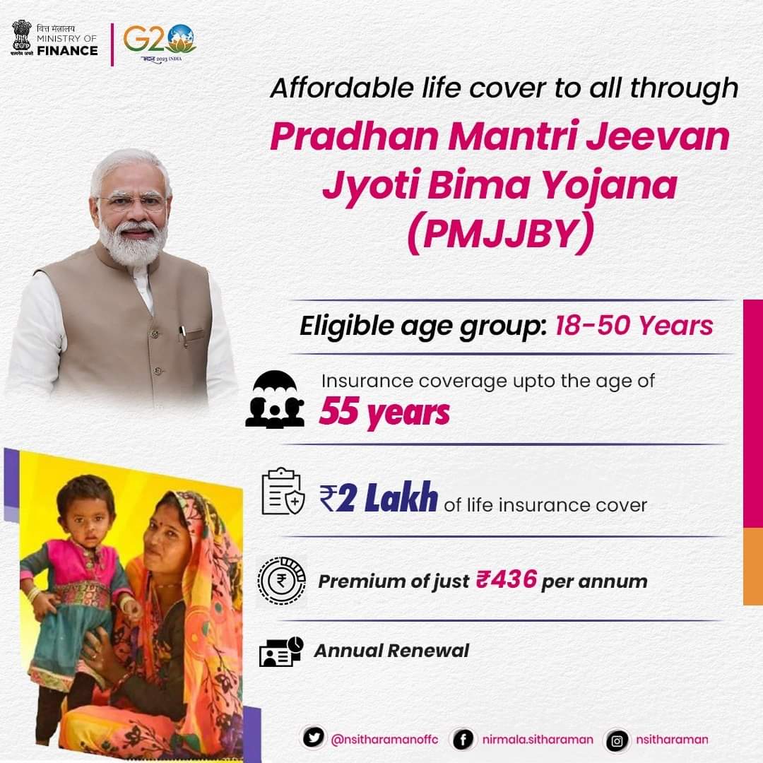 BJPForGurugram's tweet photo. Affordable life insurance cover is provided to people of 18-50 years age group, especially poor and underprivileged, for death due to any reason under the Pradhan Mantri Jeevan Jyoti Bima Yojana (#PMJJBY)

#8YearsofPMJJBY 
#JanSuraksha
#BJP4GURUGRAM
#SocialMediaVibhagBJPHaryana https://t.co/8fcmRRK5U8