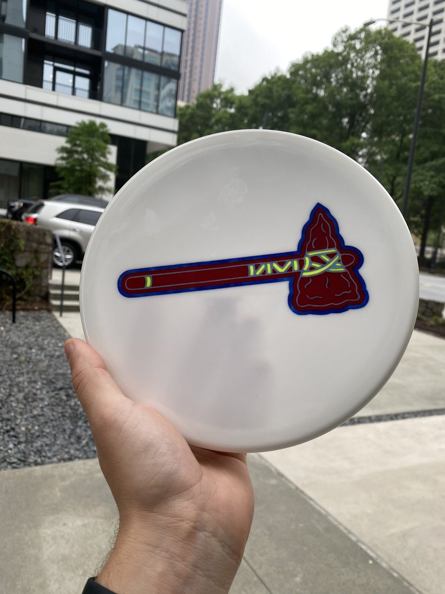 SageGuyVG's tweet photo. Shout out to Mike Kirchner for knocking it out of the park on these @braves custom dyes! Letโs go Braves!
#ForTheA #discgolf #prodigydisc #teamprodigy #braves #atlanta #discdye #discdyes https://t.co/MM4E91bQa7