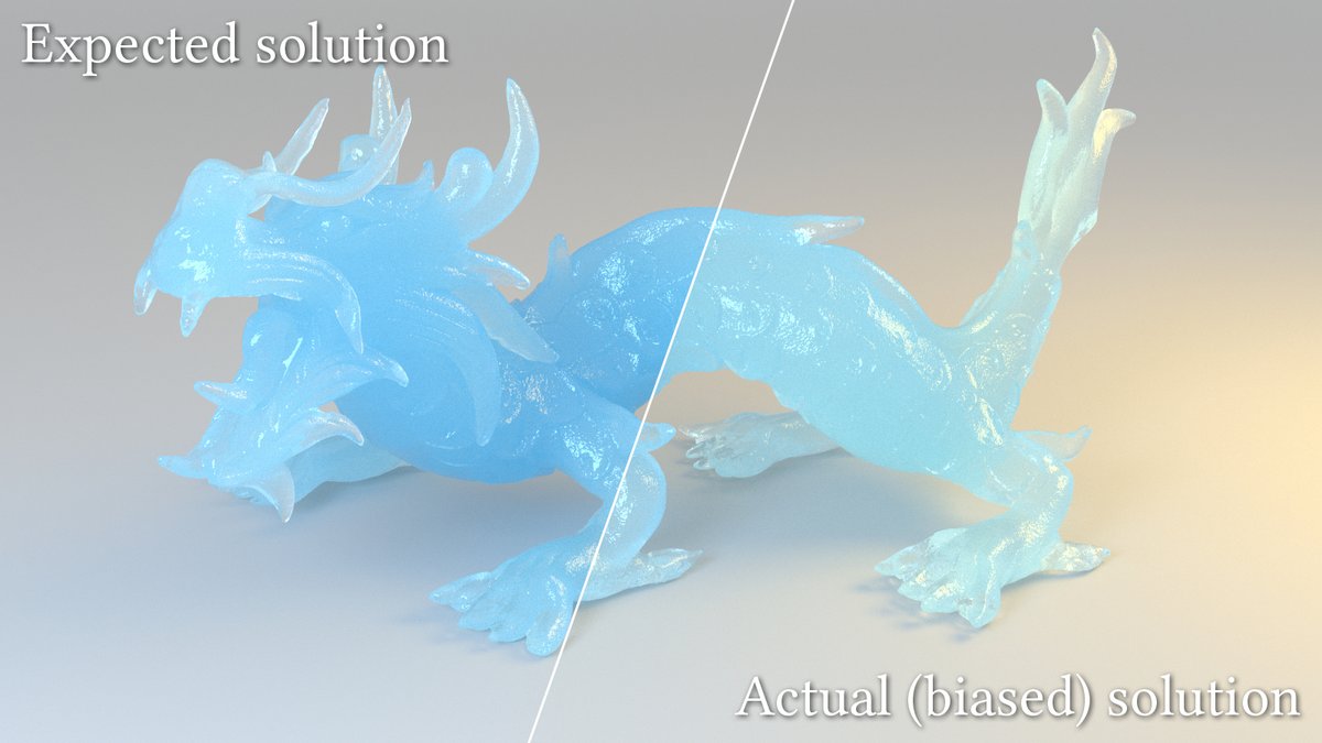 Did you know that inverse rendering can suffer from severe bias when the images are noisy (e.g. made using Monte Carlo methods). Our SIGGRAPH'23 paper dives into this overlooked issue (w/ @b_nicolet, Fabrice Rousselle, <a href="/_jannovak/">Jan Novák</a> ,  Alexander Keller, and Thomas Müller)