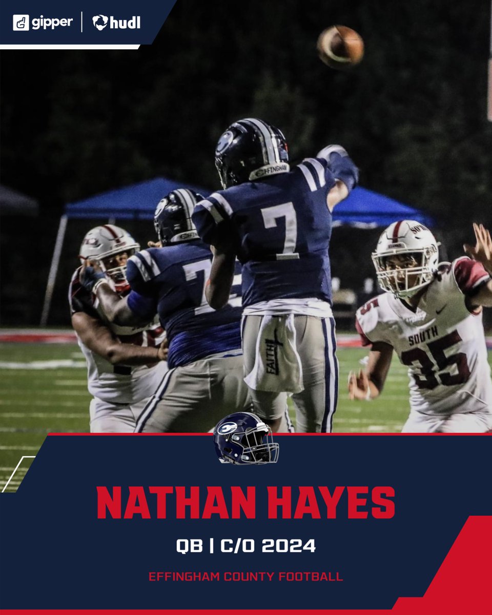 Winner in the classroom and on the field. <a href="/NateHayes07/">Nate Hayes ✞</a> is a returning All Region QB with over a 4.0 GPA. If your late to the party on this one you are gonna regret it!! <a href="/RecruitTheHam/">RecruitEffingham</a> 
hudl.com/video/3/145046…