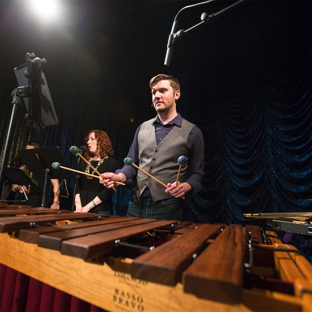 Boston Conservatory alum
<a href="/bcmarimba/">Brian Calhoon</a> (M.M. ‘09, percussion) is set to release his debut album, ‘Marimba Cabaret,’ this Friday on all streaming services. Tickets are available for Calhoon’s album release tour in Provincetown (May 12) and Boston (May 14) at bit.ly/40Qz3kJ.