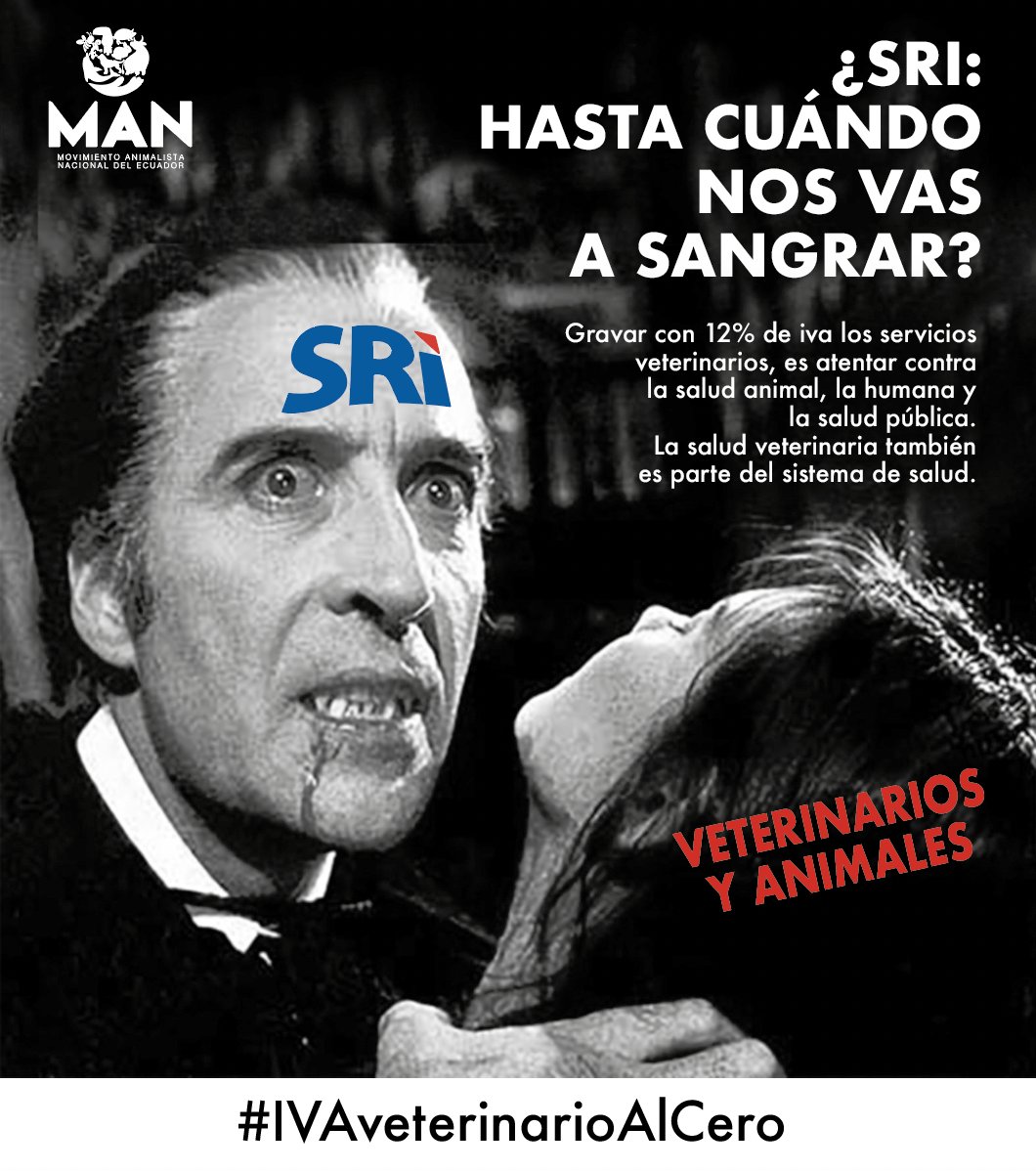 RescateAnimalEC's tweet photo. La salud veterinaria es parte del sistema de salud y factura 0% iva.
Cobrar 12% iva a los ss veterinarios afecta a los animales (no solo perros y gatos) y desincentiva que reciban atención. Esto puede afectar la salud pública.
#IVAveterinarioAlCero @SRIoficialEc @FcoBrionesR https://t.co/LwpBLABCoI