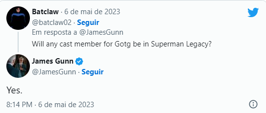 gironerd_'s tweet photo. Guardiões em 'Superman: Legacy'? Teremos! 

James Gunn respondeu a essa pergunta de um fã. Agora nos resta saber quem será (ou quem serão) que vai aparecer no filme🤔

Façam suas apostas 👀 https://t.co/Oyd050UsO1