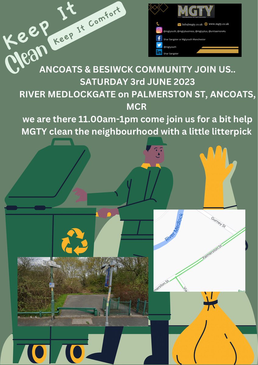 We’re at it again #givingback #joinus #ancoatsandbeswick @AncoatsBeswick Saturday 3rd June 2023 from 11am-1pm Litter-Pick meeting at River Medlock on Palmerston St, even if it’s just half an hour help us out thank you @Irene4A_B @MajidDarAB @Zeriah81123585 #plsshare