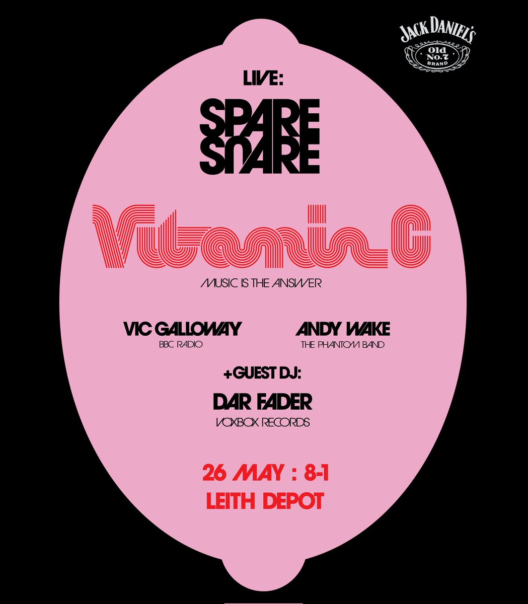 🍋 VITAMIN C 🍋 
In <a href="/leithdepot/">LEITH DEPOT</a> Friday 26th May
<a href="/Spare_Snare/">Spare Snare</a> LIVE
Dar Fader <a href="/VoxBoxMusic/">VoxBox Music</a> Guest DJ 
<a href="/n0b0daddy/">ǝʞɐʍ ʎpuɐ</a> &amp; me residents
🍋 Only £10! 🍋
Tickets here 🎫:
eventbrite.co.uk/e/spare-snare-…