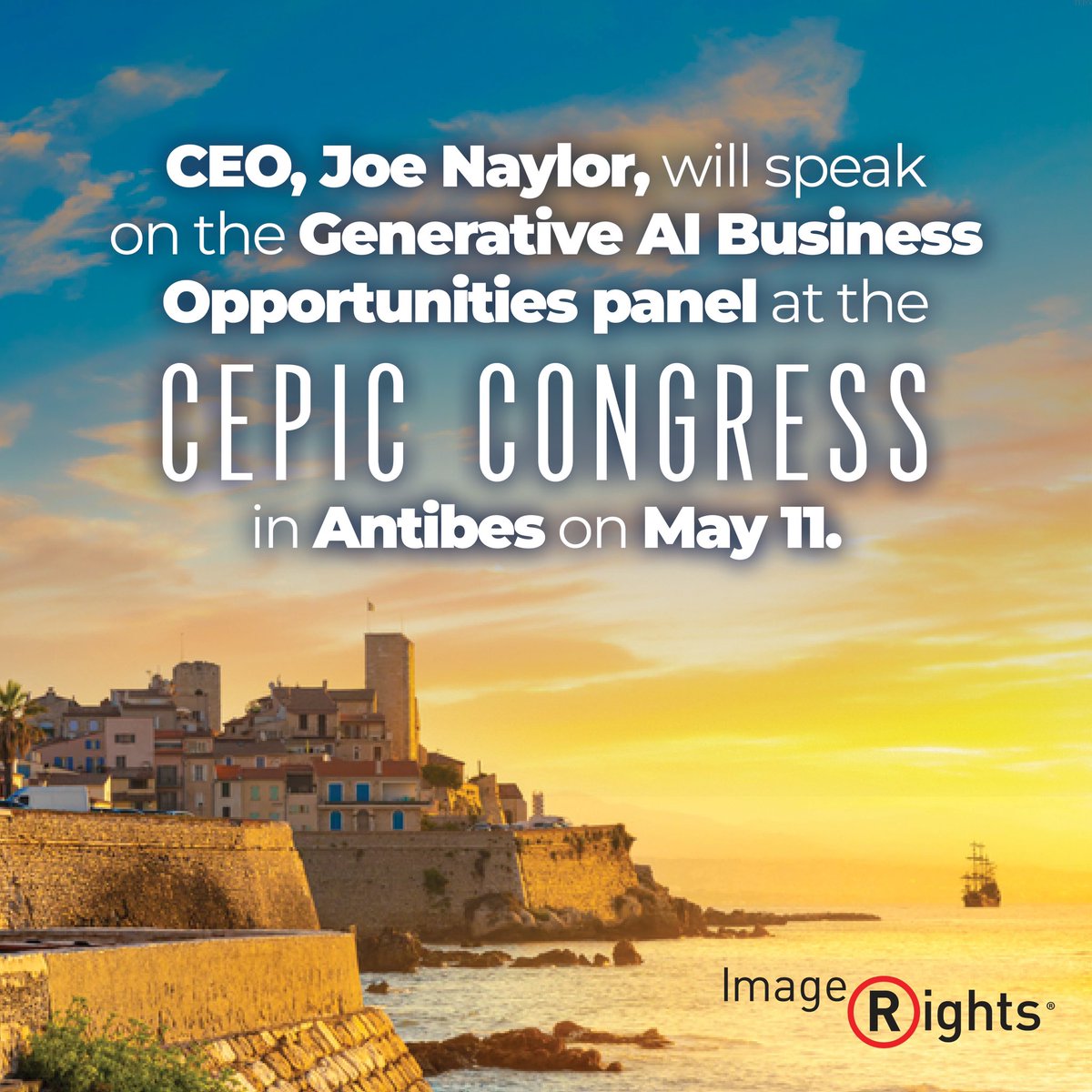 ImageRights's tweet image. Join our CEO, @joeynaylor, at #CEPIC2023 on May 11th in a discussion with other industry experts on Generative AI Business Opportunities, for insights on ethical generative AI in stock media! 🇫🇷🌴 Register now: cepic.org/congress/fees-… #GenerativeAI #stockmedia @CEPIC_Official