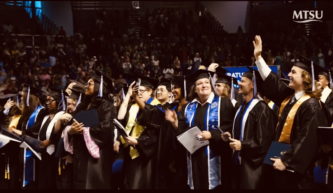 MattCrewsTN's tweet photo. Incredible weekend being back at @MTSU speaking to the Spring โ23 Graduating Class. Thank You President @PresidentMcPhee, General Keith Huber, and Everyone at MTSU for always leaving the porch light on and welcoming me back home!! #IamTrueBlue https://t.co/iEHFXOk5rD