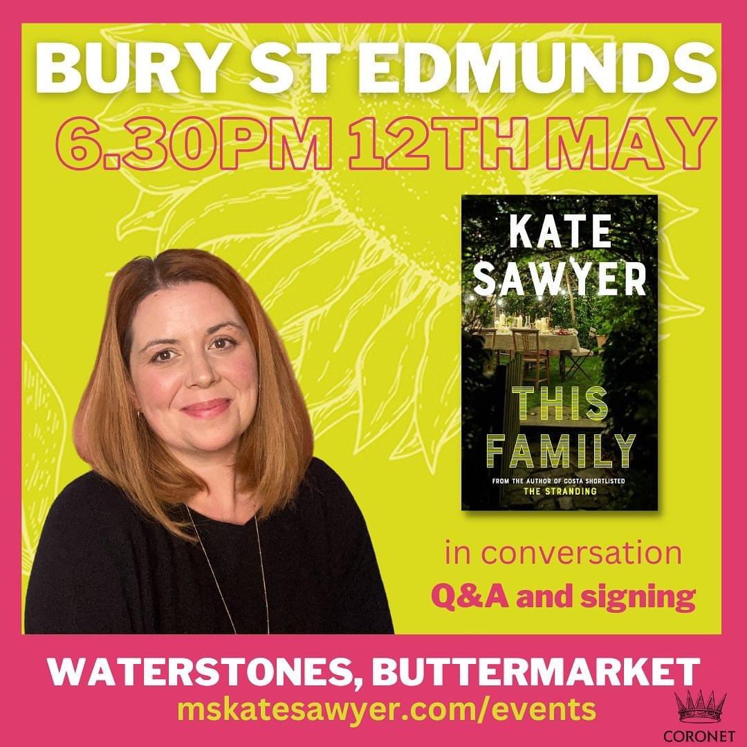 Bury St Edmunds based Costa shortlisted author of #TheStranding @KateSawyer’s second novel #ThisFamily is being launched @Wstonesburysted this Friday.
More & buy the book here: waterstones.com/events/meet-th…