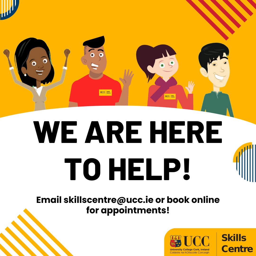 UCC Skills Centre 📒🖋️ (@uccskills) on Twitter photo Exams may be over but we are still here to help! Head to our website at ucc.ie/en/skillscentr… or contact us at skillscentre@ucc.ie Exams may be over but we are still here to help! Head to our website at ucc.ie/en/skillscentr… or contact us at skillscentre@ucc.ie