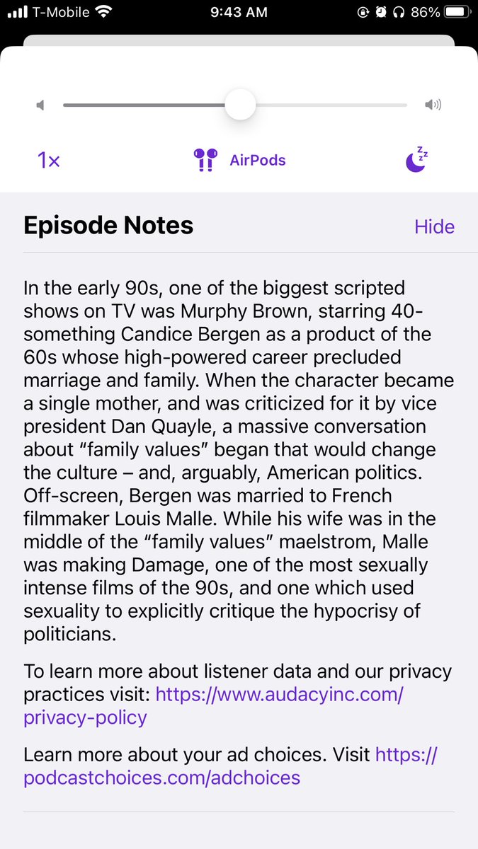 Yayaya- the #new ep of @RememberThisPod is out #today!!! #MurphyBrown #DanQuayle #CandiceBergen #LouisMalle #Damage #TV #comedy #women #politics #movies