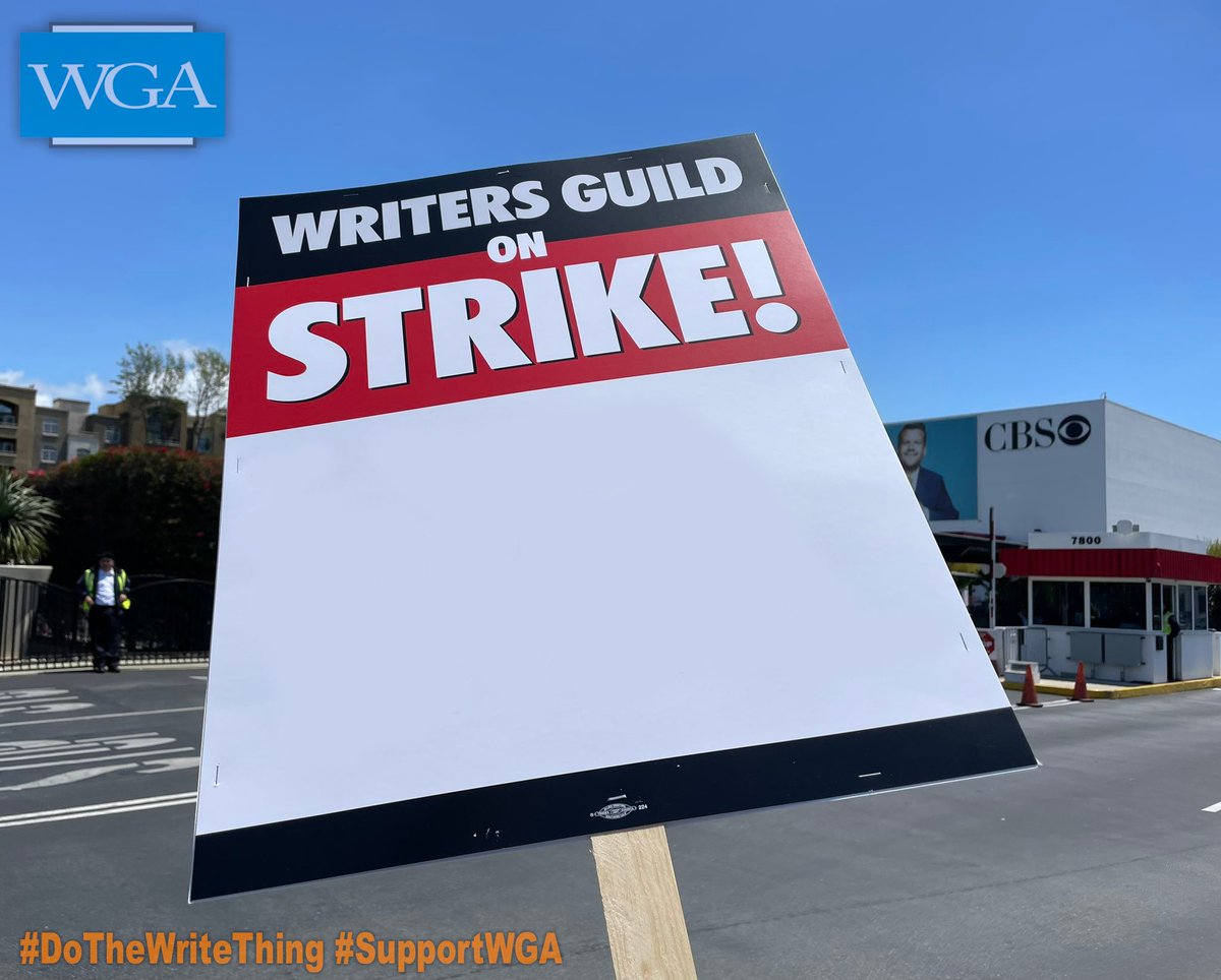 Hey Twitter, Someone turned my photo into a meme. Think you can write picket signs better than the WGA? Prove it. I’ll turn the best caption into a REAL sign!