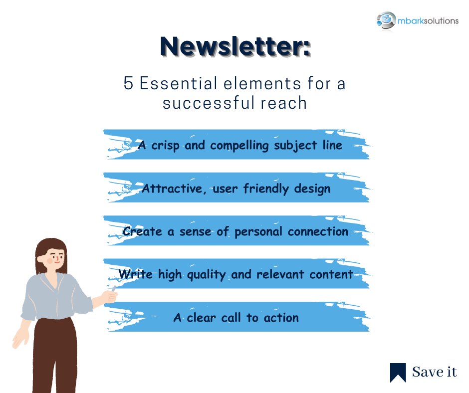 embarksolution's tweet image. Want to have a successful newsletter campaign? These five tips can help you get there.
#contentwriting #contentwritingservice #emailmarketing #campaigns #newsletter #leads #nurtureleads #effectivenewsletter #newletters #digitalmarketingagency #digitalmarketingservices