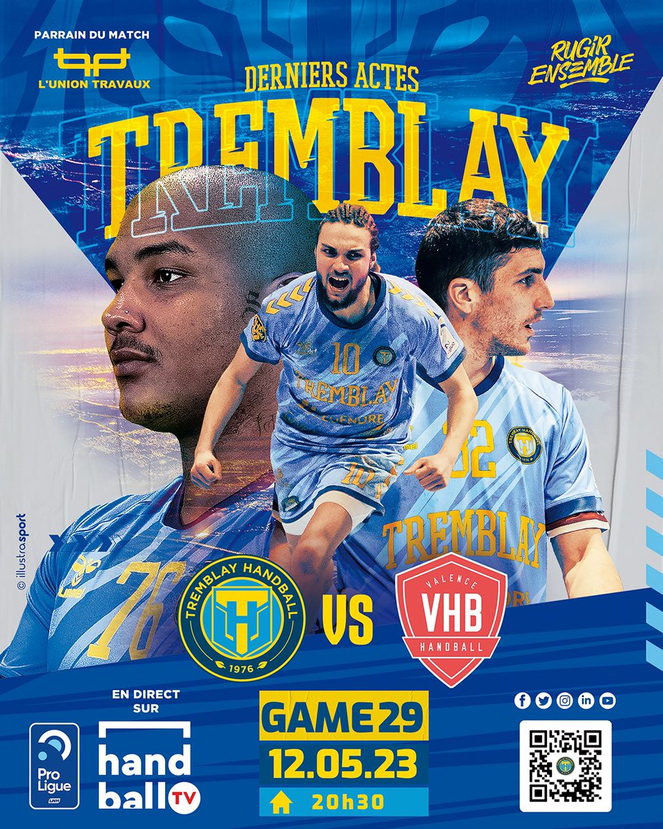 TremblayHB's tweet image. 𝙊𝙘𝙚𝙖𝙣 𝙩𝗵𝗶𝗿𝘁𝗲𝗲𝗻 👉🏻😤👈🏼

GAME 2️⃣9️⃣

🆚 @ValenceHandball 
🏆 ProLigue
📅 Vendredi 12.05.2023
⏰ 20h30
📌 Palais des Sports, Tremblay en France 
🎥 En direct sur HANDBALLTV
🎟️ Billeterie : web.digitick.com/j29-tremblay-v…

#tremblayhandball 💙💛 #RugirEnsemble 🐯#TerredeHandball