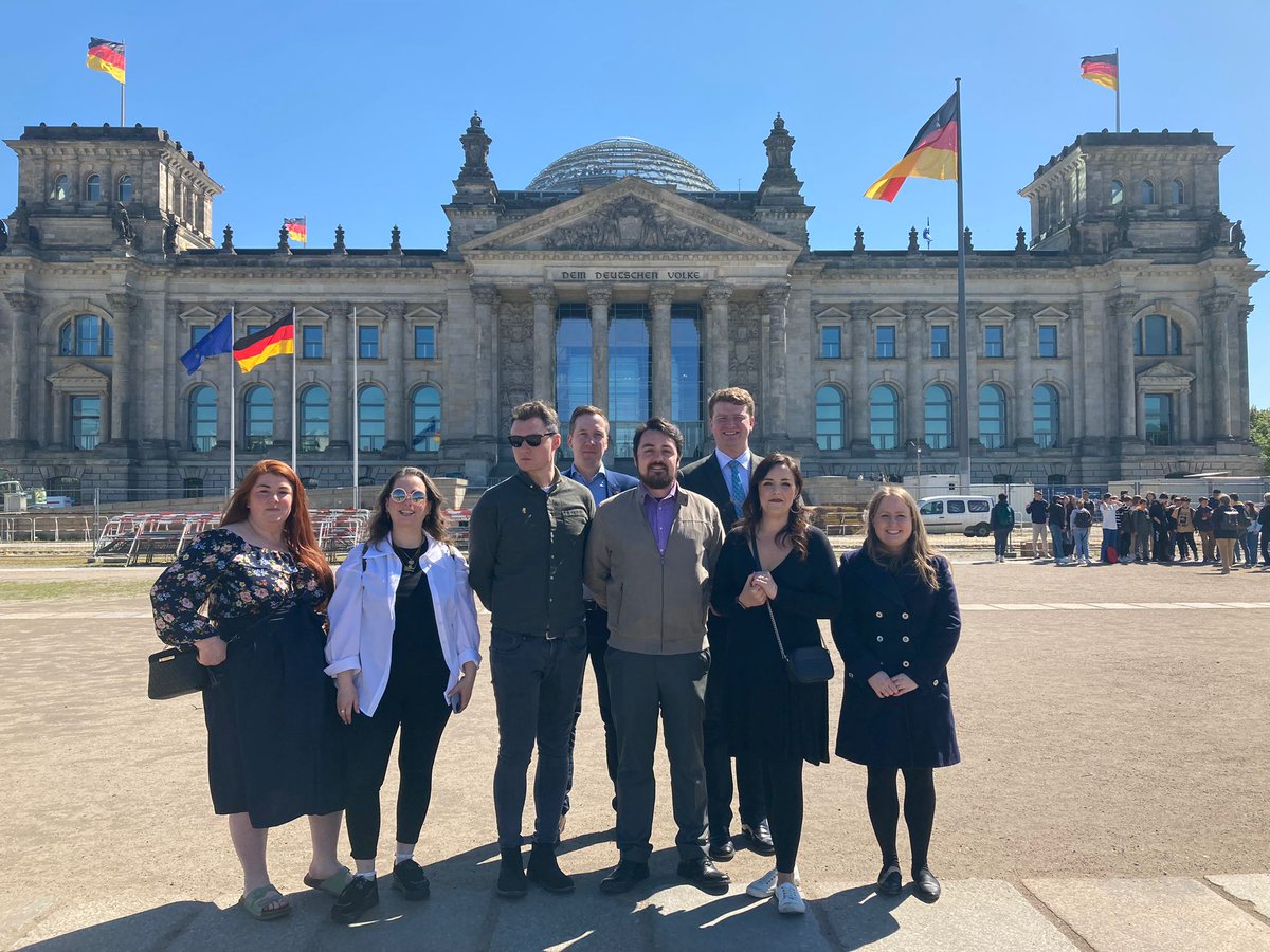 irlembberlin's tweet photo. Our delegation of young politicians from Ireland started the second and last day of their visit to Berlin. Meetings included the @Bundestag and the Bavarian representation. A great insight into the German political system for the Irish politicians. https://t.co/Ca3W9flOlj
