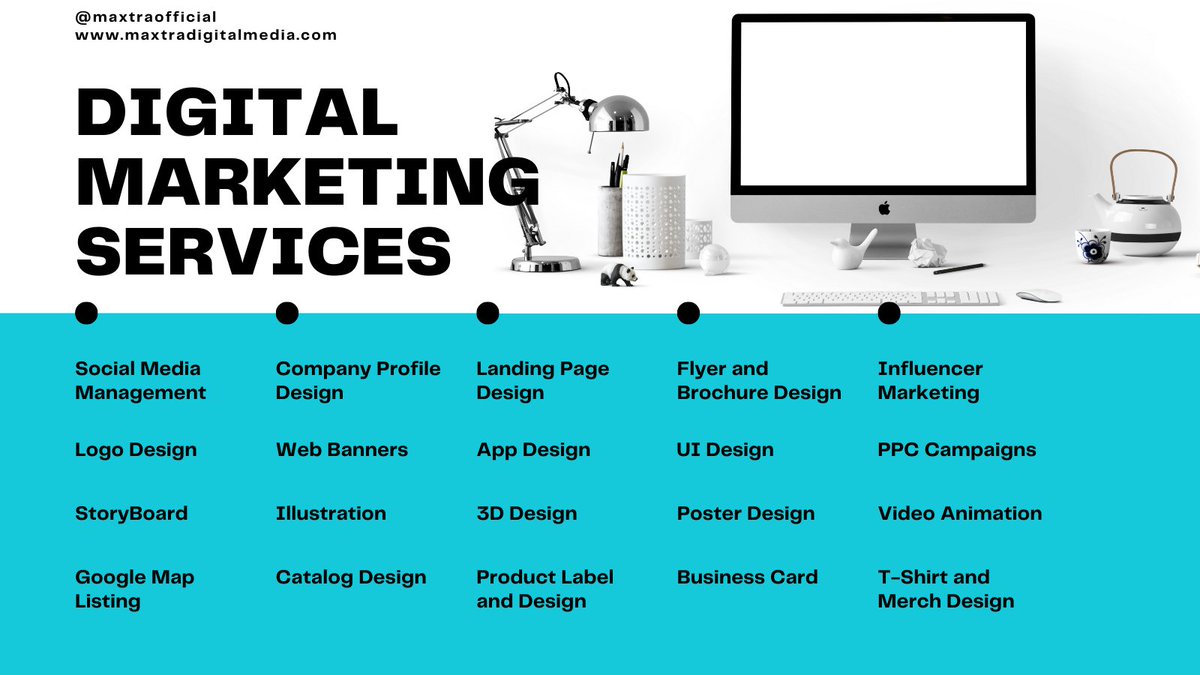 maxtraofficial's tweet photo. Are you ready to take your digital marketing game to the next level?🚀

Maxtra Digital Media has got you covered! Our digital marketing services include #LogoDesign #branding #PPC #SocialMediaManagement #productdesign #illustration #comicbooks #storyboard &amp; #posterdesign.💪 https://t.co/fTy1A6C43j