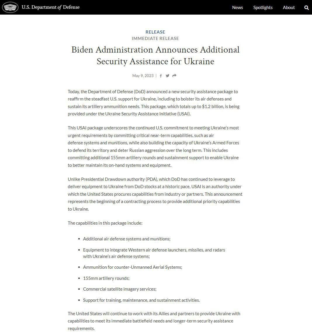 Re: [情報] 美國加碼軍援烏克蘭12億美元
