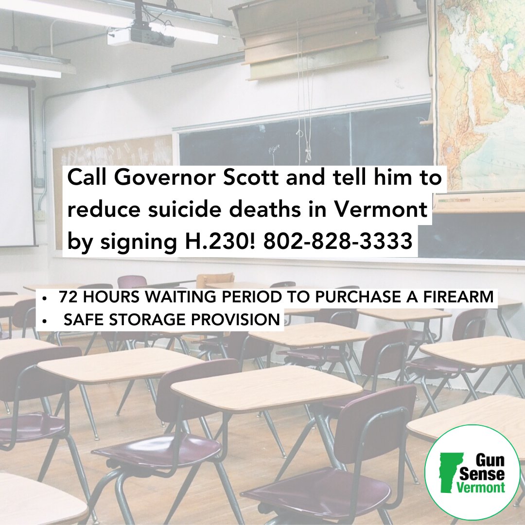 GunSenseVT's tweet photo. ACTION ALERT! We need your help today. Please call the Governor's office and let them know you want him to sign the bill! #Vtpoli https://t.co/OUxlaaV7LW