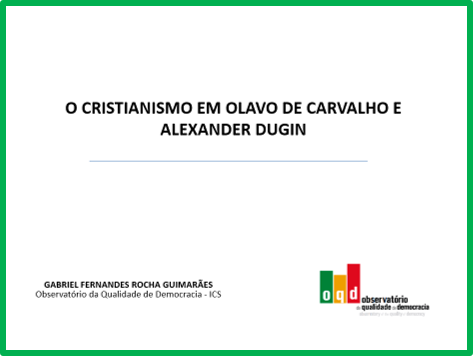 OQD_ICS's tweet photo. Nesta segunda-feira, Gabriel Guimarães, Investigador do @OQD_ICS realizou uma apresentação intitulada "O Cristianismo em Olavo de Carvalho e Alexander Dugin", no evento "Ideias às Direitas: Percursos de Investigação", nas instalações do @CEI_Iscte https://t.co/S8gY76yZHf