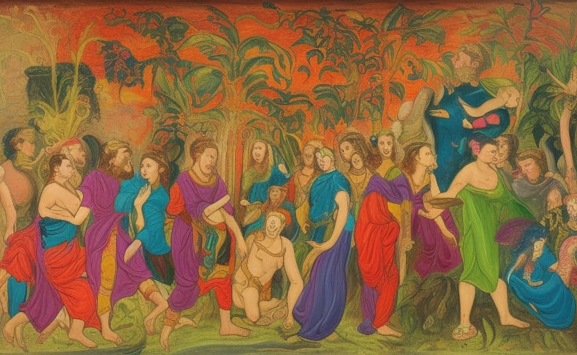 AlberichChilion's tweet photo. "And all the others together with them took unto themselves wives...to defile themselves with them, and they taught them charms and enchantments, and the cutting of roots, and made them acquainted with plants." - Enoch 7:1 Pt. 2 #Aiart #AiArtwork #Enoch #wives #charms #plants https://t.co/lPFld5NoeL