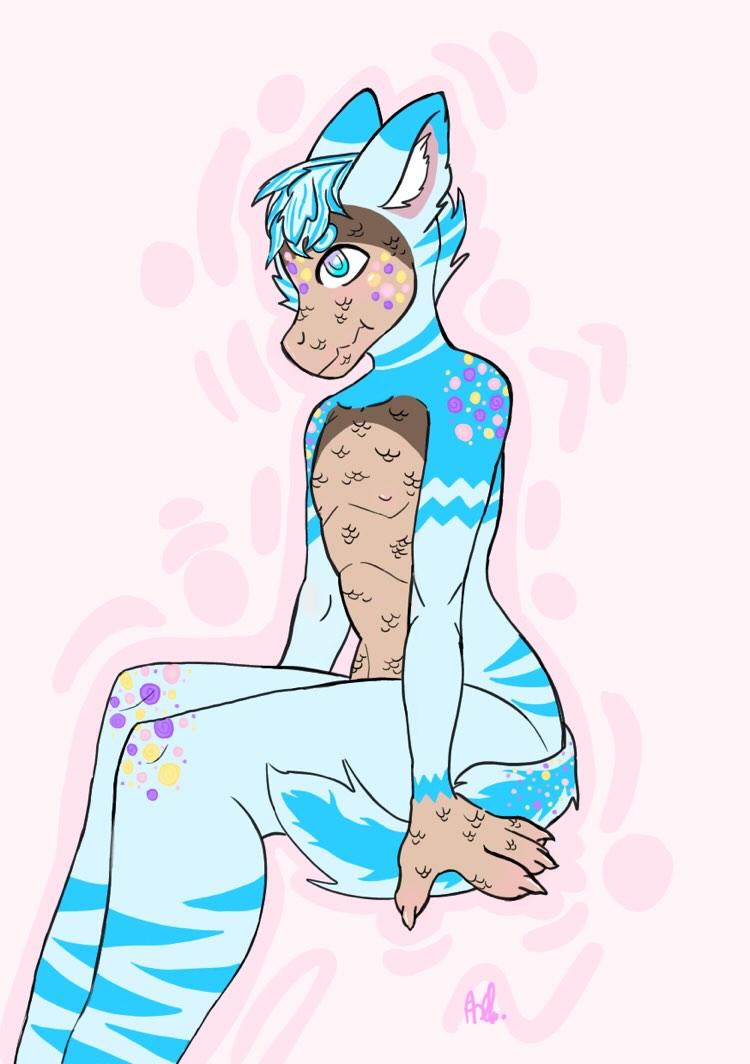Xali_OwO's tweet photo. Winky the dino zebra <3  💙🦖🦓🍭🩵
#furryart #hybridfursona #furrydrawing #cutefursona #colorfuldrawing #furryzebra #art https://t.co/wyDDFMvJtm