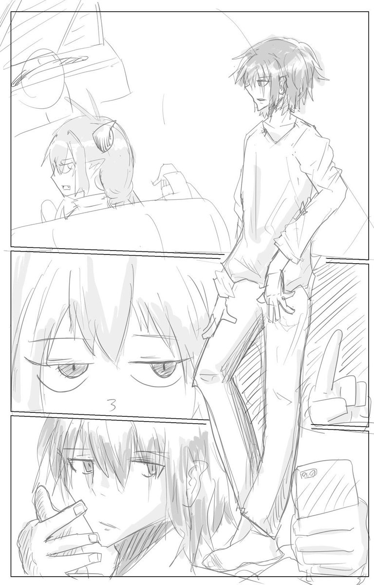 めっちゃ途中
めっちゃ雑

ネタをアウトプットしてる写植の時が一番楽しい
きちんとペン入れしたり塗ったりする時が一番楽しくない(小説マン) 