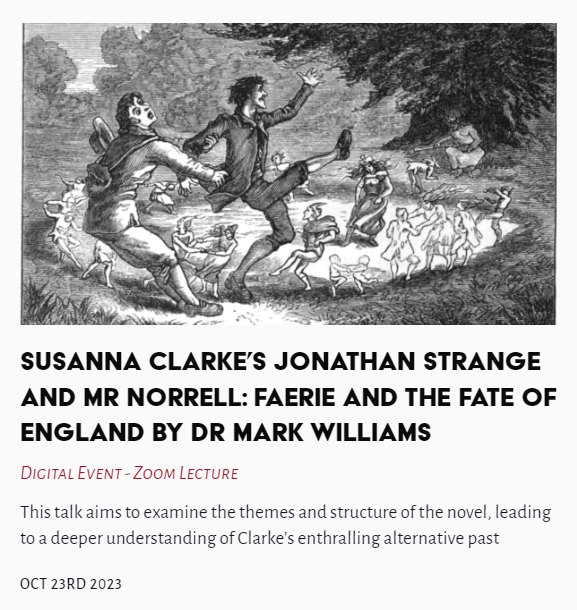 TheLastTuesdayS's tweet photo. Tonight's Lecture - Susanna Clarke’s Jonathan Strange and Mr Norrell: Faerie and the Fate of England by Dr Mark Williams
#SusannaClarke’ #JonathanStrange #MrNorrell #FaerieandtheFateofEngland #MarkWilliams @TheLastTuesdayS
https://t.co/mWtkRsXrCr https://t.co/hgxq9MyaoS