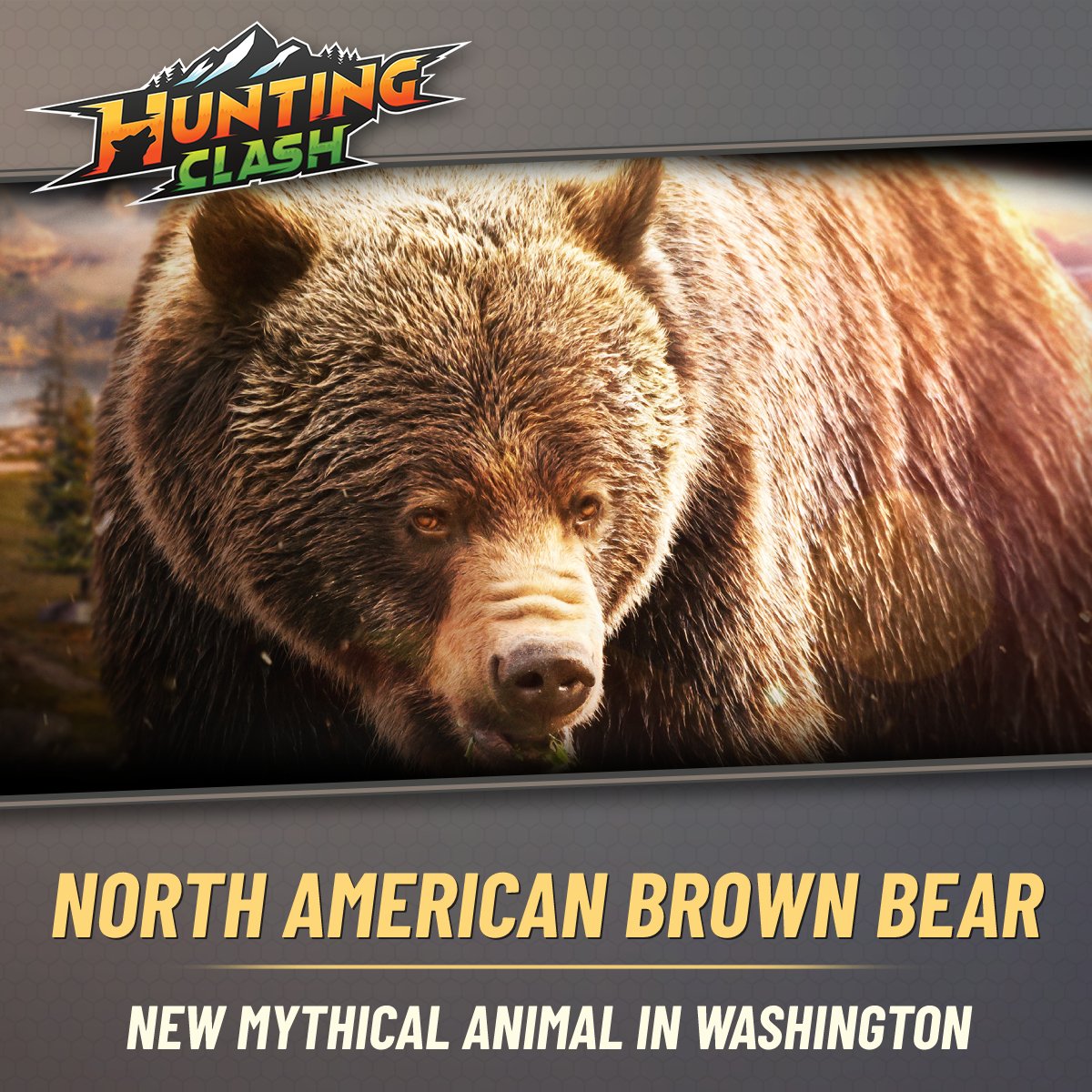 HuntingClash's tweet image. Join today&apos;s event and participate in a hunt for the new mythical animal! 🐻