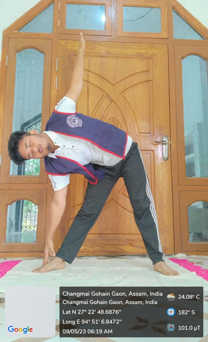 nssmorancollege's tweet photo. NSS Volunteer Sagar Chetia Practicing Yoga for Physical, Mental, Spiritual and Social wellbeing on 09th May, 2023 countdown for International Day of Yoga-2023.
@_NSSIndia @nss_rdguwahati @NSSCellDU @YASMinistry @pankajsinghips @FitIndiaOff @ianuragthakur @DIPAKKU93471047 https://t.co/ndmN1n4deP