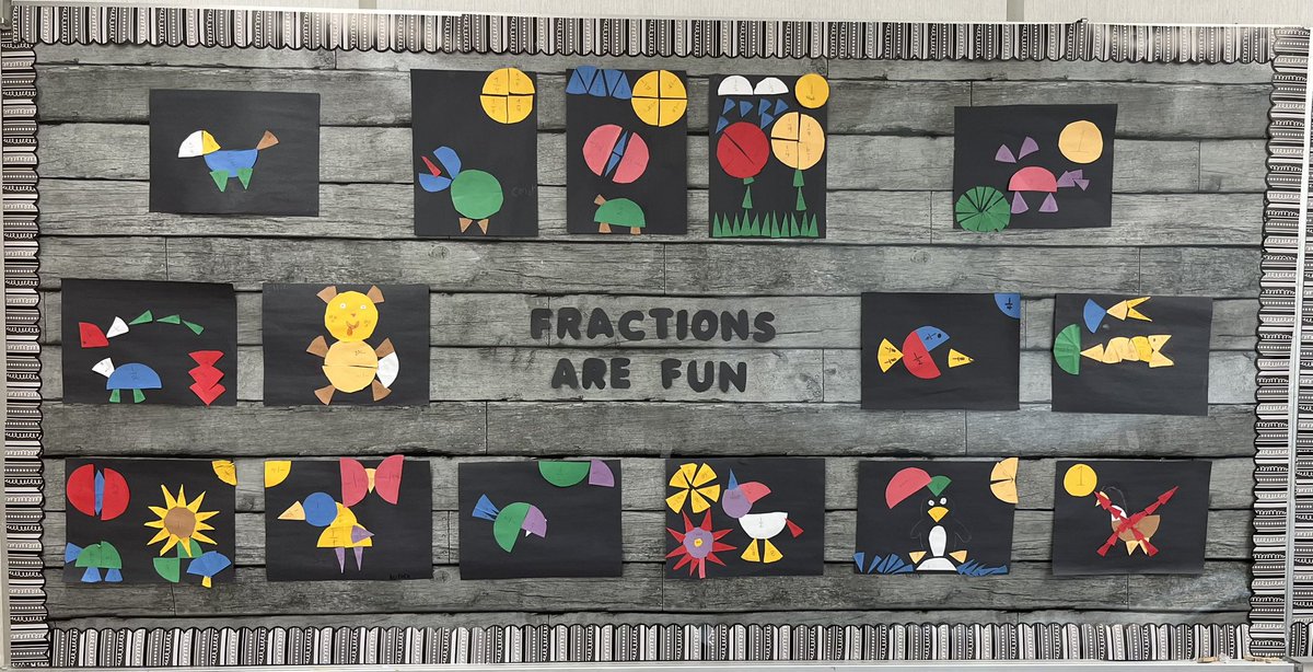 Ms_MFrench's tweet image. Finished fraction pictures✨#fractionsarefun