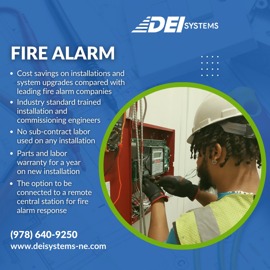 DEI_SYSTEMS_GO's tweet photo. DEI not only specializes in design and install of fire alarm systems, but the service and maintenance of them after the project!

𝗖𝗼𝗻𝘁𝗮𝗰𝘁 𝘂𝘀 𝘁𝗼𝗱𝗮𝘆!
https://t.co/nsZmxnpC1t
#DEISYSTEMS #contractor #electrical #HVAC #firealarm #construction #Tewksbury #Boston https://t.co/Yvs6CStZUS