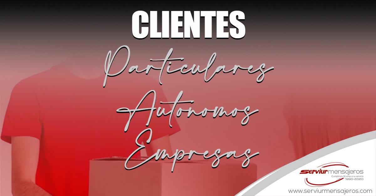 serviuroficial's tweet photo. En Serviur Mensajeros trabajamos por y para tod@s vosotr@s 😃

✅ Particulares
✅ Autónomos
✅ Empresas

Si necesitas una empresa de #paquetería, no lo dudes... ¡Llámanos y solicita información o visita nuestra web!

📱648 41 31 19 / 625 06 96 92
💻https://t.co/K8FAfyLXeS https://t.co/2KMB9bvBhk