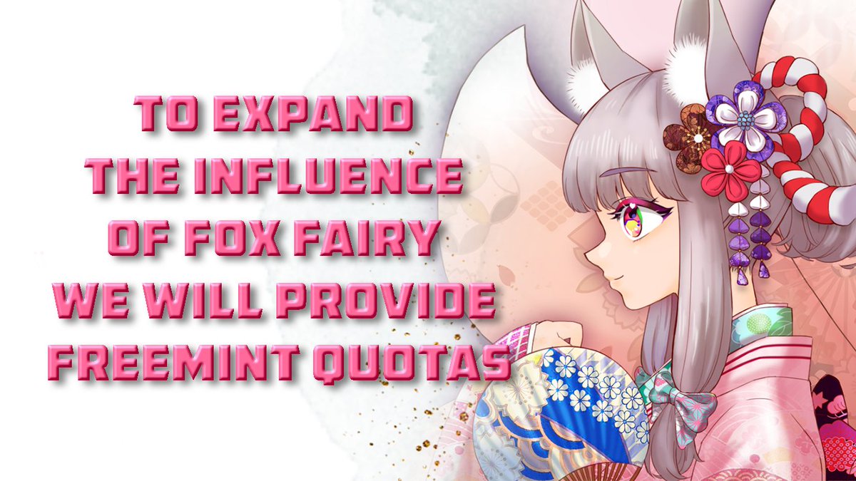 Dear loyal believers, Fox Fairy is about to launch MINT🦊

To expand the influence of FOX FAIRY, we will provide FREEMINT quotas❤️

Who can get FOX FAIRY's FREEMINT?

1️⃣ Early holders can get one FREEMINT quota for each NFT held.
We will announce Early holders Wallet Collection