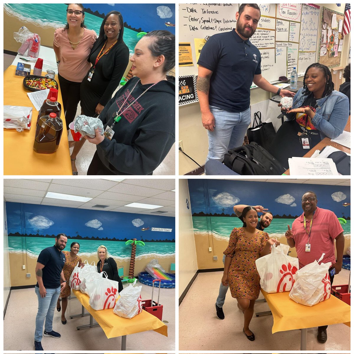 We're still feeling the #summervibes over here <a href="/CreekMagnet/">Coconut Creek High</a>! 🌞⛱️ #TeacherAppreciationWeek2023 Cougar teachers &amp; staff dived 🏊‍♀️ right into breakfast this morning thanks to <a href="/ChickfilA/">Chick-fil-A, Inc.</a>, Firewall, and Calvary Chapel Parkland! 🙏🏼 Their smiles were everything! ❤️❤️❤️ <a href="/TiffanyCarrasc6/">Tiffany Soto</a>