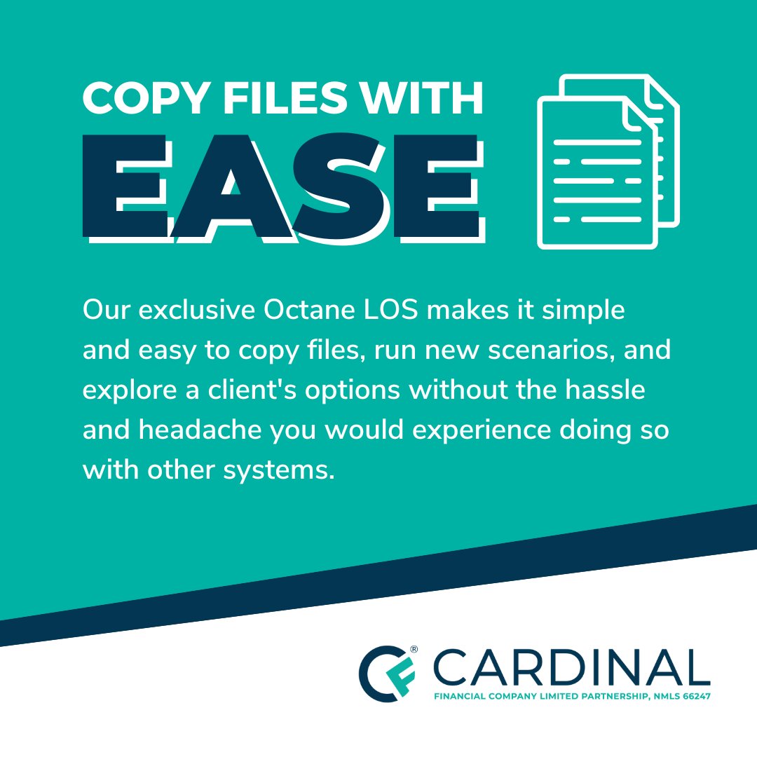 cf_vasquezteam's tweet photo. Pairing your client with their best loan option shouldn't be a hassle. If your current LOS makes copying files and running scenarios a pain, let's talk about bringing you on board and taking advantage of what Octane can do.

#cardinalfinancial #mortgage #homeloan #lending https://t.co/yzJA8Y0gU0